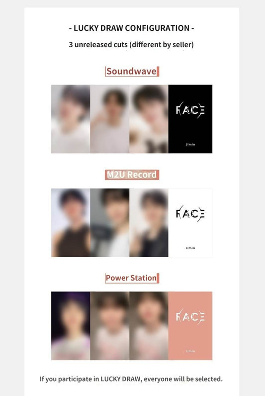 [PRE-ORDER] BTS Jimin Face Lucky Draw PC