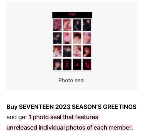 [ONHAND] Seventeen 2023 Season's Greetings Tingi